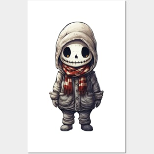 Spooky skull figure in mask perfect for halloween ! Posters and Art